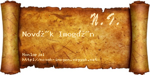 Novák Imogén névjegykártya